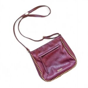 Jessica Simpson Oxblood Crossbody Studded Bag Vegan Faux‎ Leather Small Purse